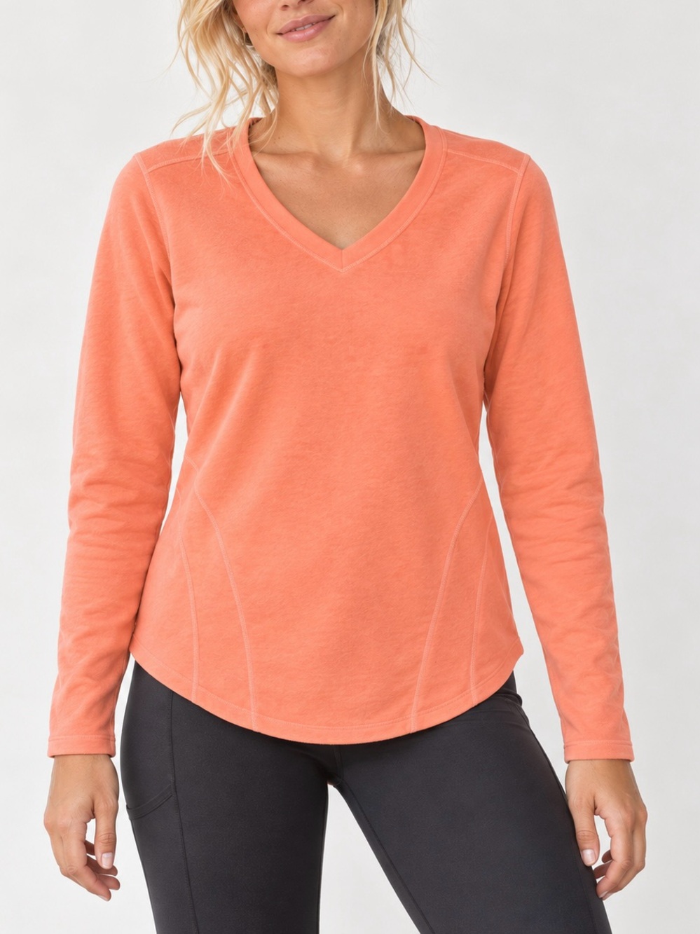 Tek Gear Coral Fleece Pullover V Neck Lightweight Activewear